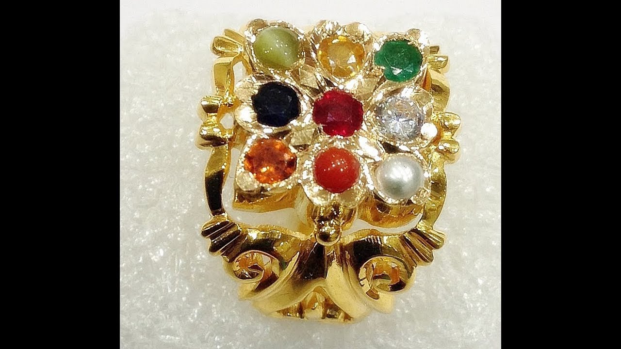 Gold Navaratna Ring for Ladies - JD SOLITAIRE