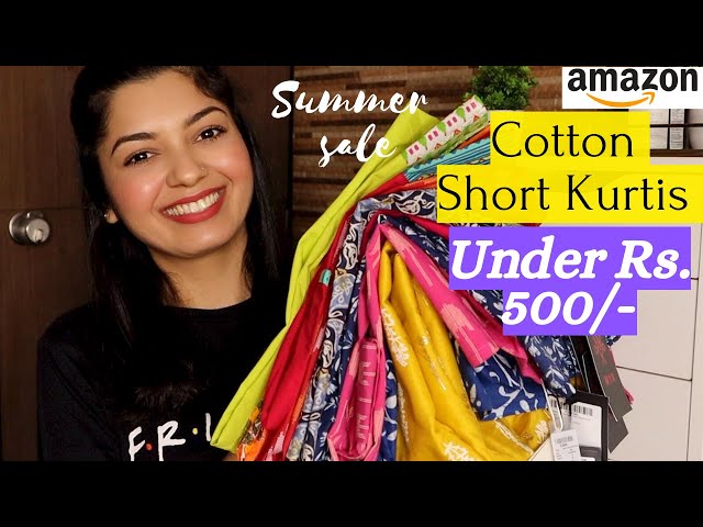 Amazon Short Kurtis Haul under 500 Rs | Summer Short kurtis | Perkymegs  Hindi - YouTube