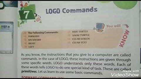 Class 3rd | Chapter 7 : LOGO Commands (Part 1)