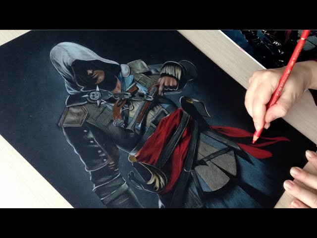 Pencil sketch of assasins creed-character drawing/shading study-showing the  process step by step — Steemit