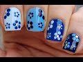 Blue Flower NAIL ART | Short NAILS Design For Beginners - EASY Manicure At Home