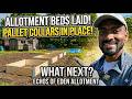 Starting the Raised Bed Layout | Echos of Eden Building Our Allotment: Pallet Collars Are Finally In