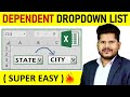 How To Create Dependent  Drop Down List In Excel || Best Video || Hindi || HD