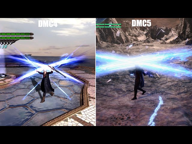 Just wanted to compile a comparison between Dante's DMC4 and DMC5