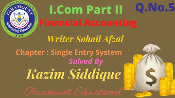 Single Entry System (Statement of Incomplete Records) Q: No 05 (Sohail Afzal and Arif Ch) Book I.Com