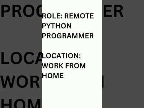 #work from🏠 job#Python