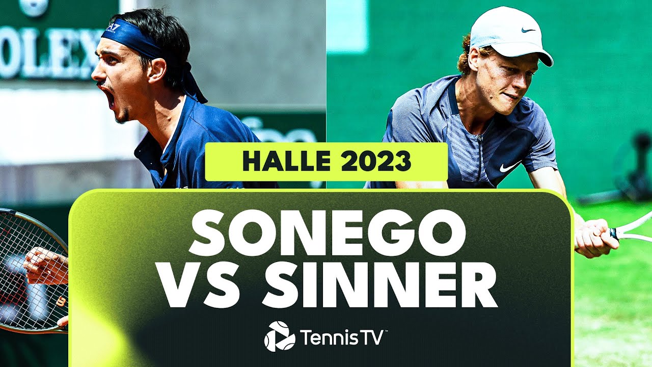 Lorenzo Sonego vs Jannik Sinner ENTERTAINING Match! Halle 2023 Highlights 