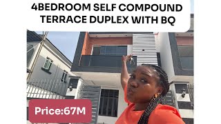 HOUSE FOE SALE IN LEKKI LAGOS NIGERIA:SPACIOUS 4BED SELF COMPOUND TERRACE DUPLEX WITH A BQ IN AJAH