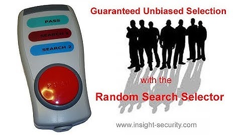 Random Search Selector Set-up and Use