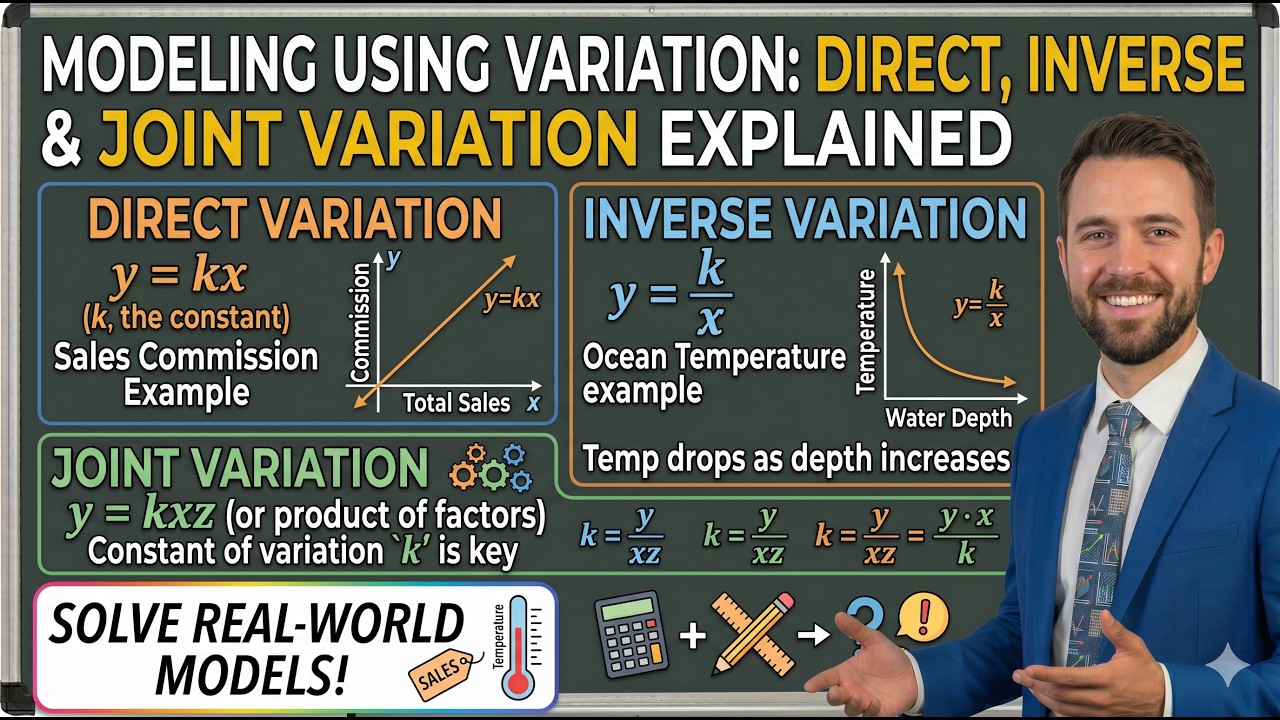 Modeling Using Variation Example Lecture 35 | Modeling Using Variation: Direct, Inverse & Joint ...
