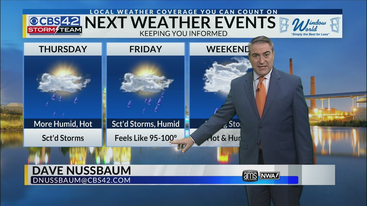 More humid and stormy weather through the weekend - CBS 42 News at 4 pm ...
