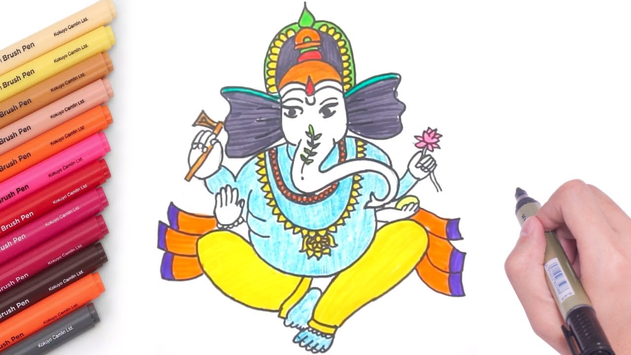 Ganesh Chaturthi Special Drawing / God Ganesha Drawing for ...