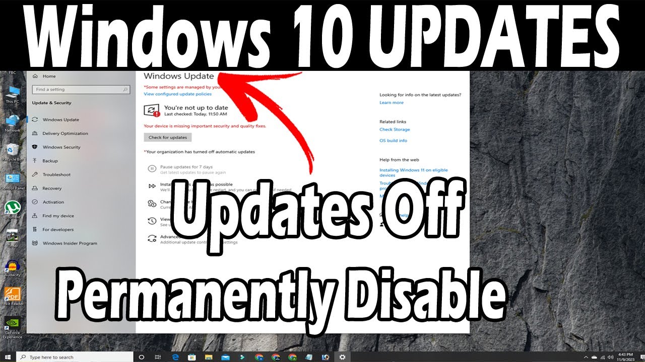 windows 10 update OFF Disable lifetime - YouTube