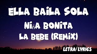 Eslabon Armado, Peso Pluma  - Ella Baila Sola ( Letra / Lyrics ) - Nina Bonita - La Bebe ( Remix )