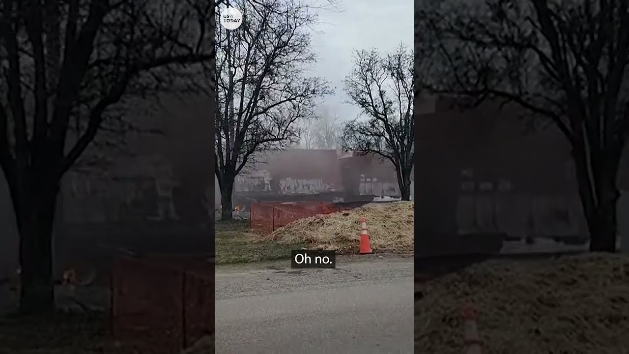 Train Derails After Smashing Into Truck Carrying 134 Foot Beam USA TODAY Shorts