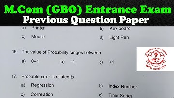 Mcom Entrance Exam Previous Year Question Paper l GBO | Kerala University Global Business Operations