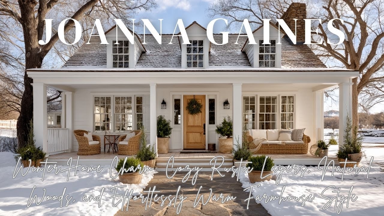 Joanna Gaines Winter Home Charm Cozy Rustic Layers, Natural Woods, and ...