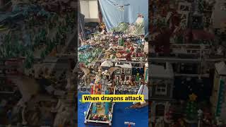 Dragons attack my LEGO Winter Village