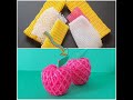 Fruit foam net wrapper reuse ideas apple cover craft  best out of waste  apple craft