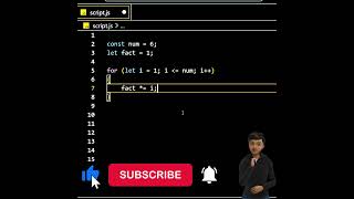 Factorial of a Number in JavaScript #coding #shorts #viral #trending #factorials #reels #new #js