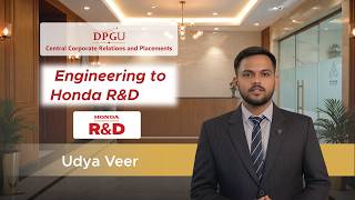How Uday Veer Got Placed at Honda R&D India | DPGU