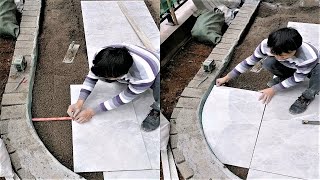 Young Man with great tiling skills -Great tiling skills -Great technique in construction PART 66.