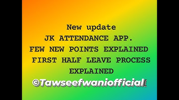 HOW TO APPLY FIRST HALF LEAVE ON JK Attendance APP. Follow 💗 @TawseefWani95