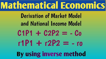 Derivation of the market Model || By using Inverse method. @economicswithsajid