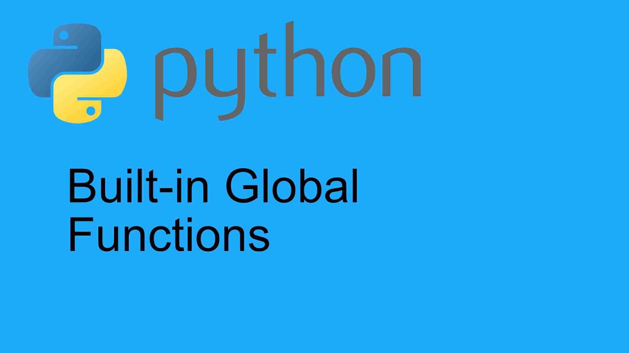 Python built-in global functions - YouTube