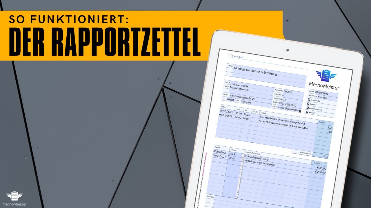  Update New  Der PDF Rapport Zettel für Handwerker  - so funktioniert's