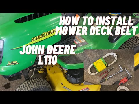 How to install a Mower Deck Belt on a John Deere L110 tractor