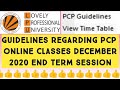 Lpu university - Guidelines regarding PCP online classes December 2020