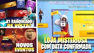 MODO X1 RANQUEADO DE VOLTA E RECOMPENSAS!! DATA LOJA MISTERIOSA, EVENTO PÁSCOA, NOVIDADES FREE FIRE