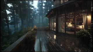 Peaceful Rainfall Over the Forest Cabin 🌧 | Relax Deeply and Sleep Well