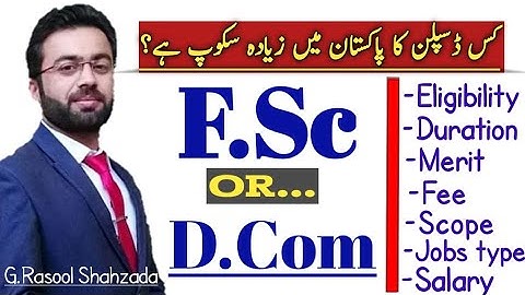 F.Sc(Pre Medical) vs D.Com(Shorthand)