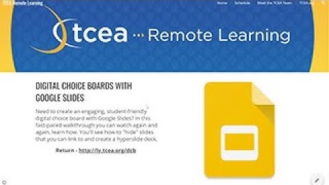 Digital Choice Boards with Google Slides