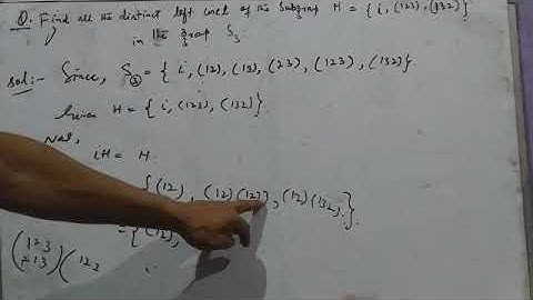 Distinct left coset of the subgroup H of the group S3