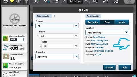 Joining an existing IntelliField Job in the IntelliView 12