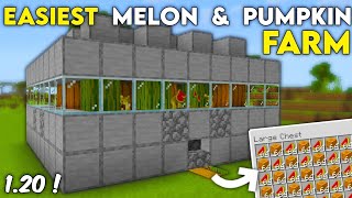 EASIEST MELON and PUMPKIN Farm Tutorial in Minecraft Bedrock 1.20 (MCPE/PS4/Xbox/Windows10)