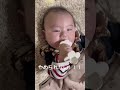【やみつき】嫌な顔をするも止まらないお米の玩具#赤ちゃん#生後4ヶ月#なめかみ