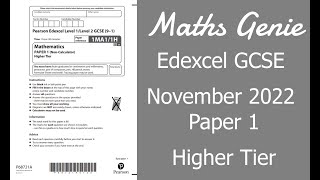 Edexcel Higher Paper 1 November 2022 Exam Walkthrough screenshot 5