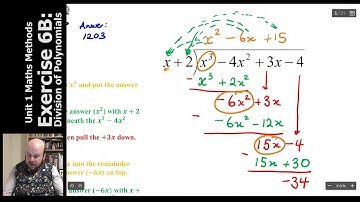 Unit 1 Maths Methods - Division of Polynomials (Ex 6B)