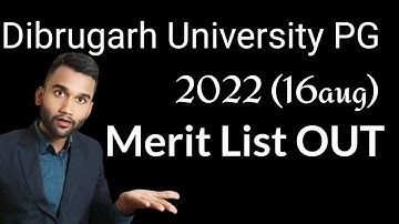 Dibrugarh University PG Entrance Test Result Out 2022-2023