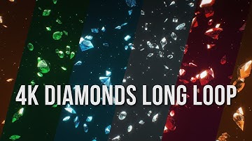 4K Cool Moving Diamonds – Falling Gems Animation Loop | Screensaver & Relaxation