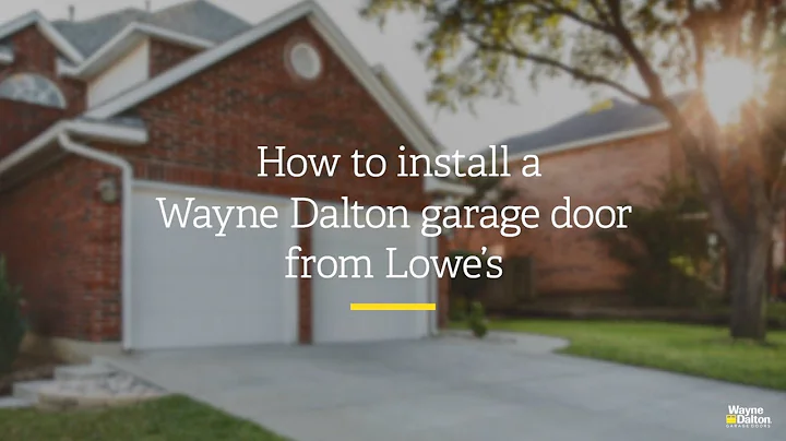 How to install a Wayne Dalton garage door from Lowes