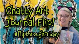 Chatty ART JOURNAL FLIP through of 2 (Jane Davenport Canvas) Art Journals! #flipthroughfriday
