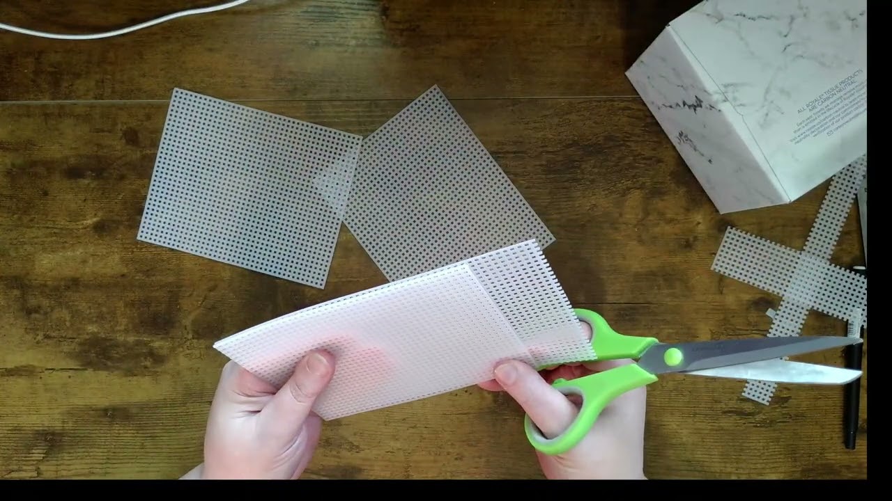 Cut and Measure A Plastic Canvas Tissue Holder Cover