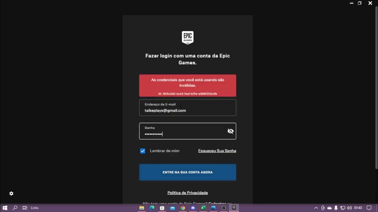 Como RECUPERAR senha EPIC GAMES por E-MAIL 