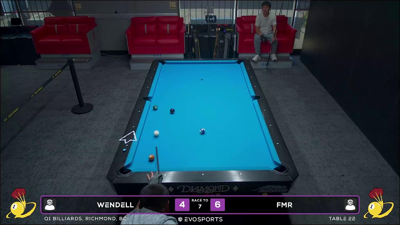 Image of video the WENDELL vs FMR - Q1 BILLIARDS - TABLE 22 | EvoSports 8