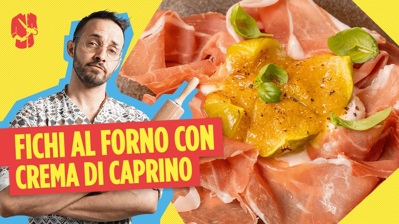 Rose di Prosciutto di Carpegna DOP con Fichi al Forno e Crema di Caprino al Timo e Limone